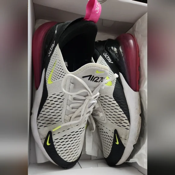 Nike Air Max 270 White and Black Sneakers - Picture 2 of 2